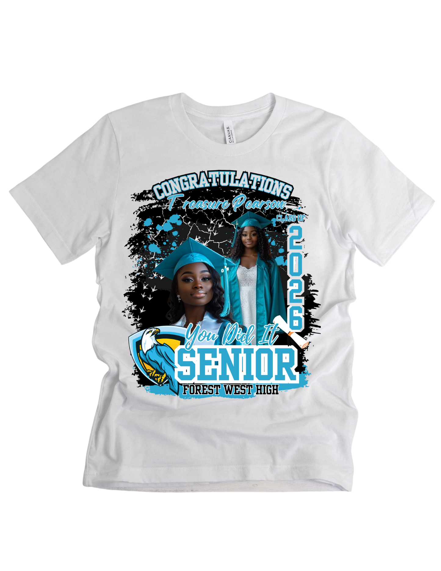 4-Piece Editable Grad T-Shirt Design Bundle