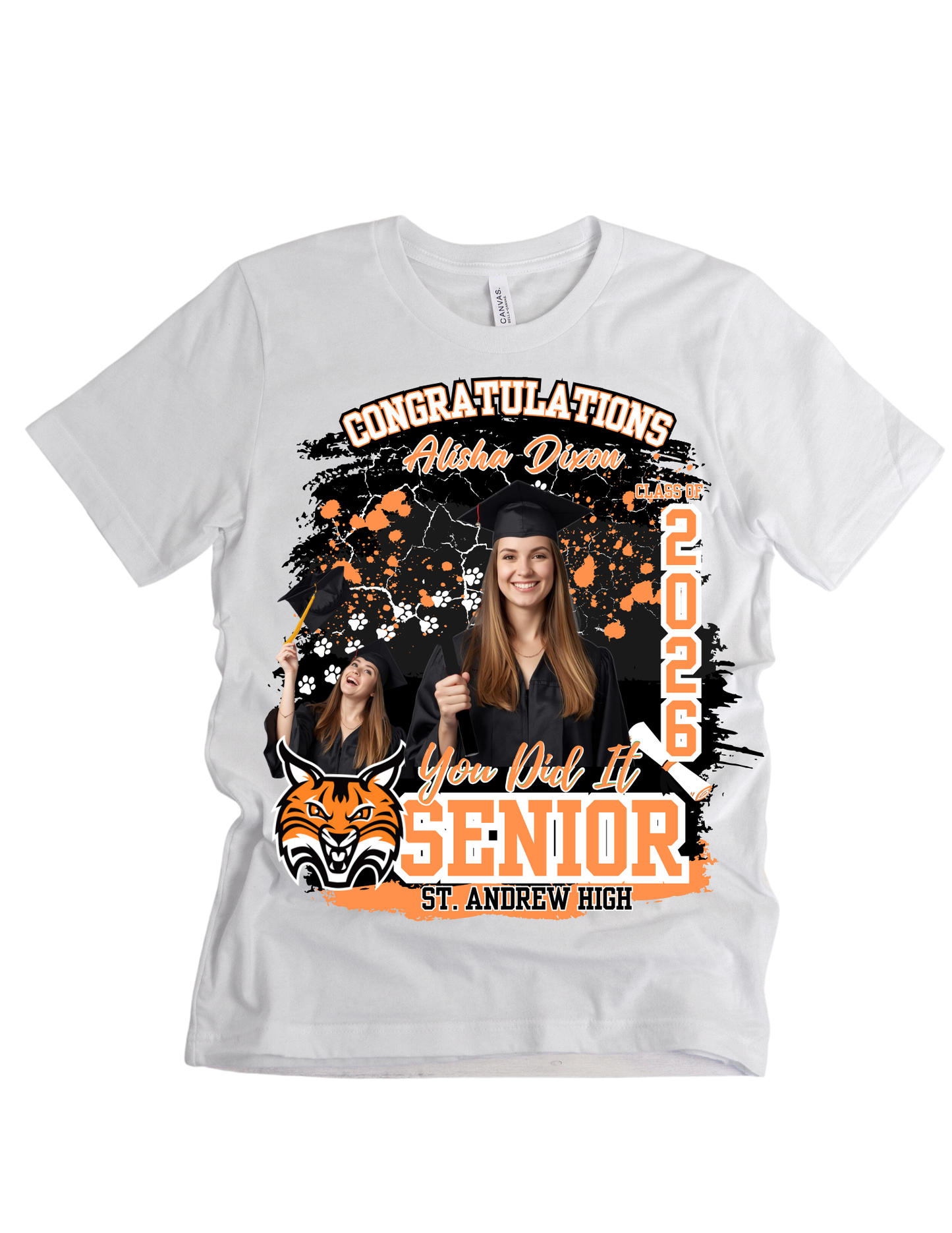 4-Piece Editable Grad T-Shirt Design Bundle