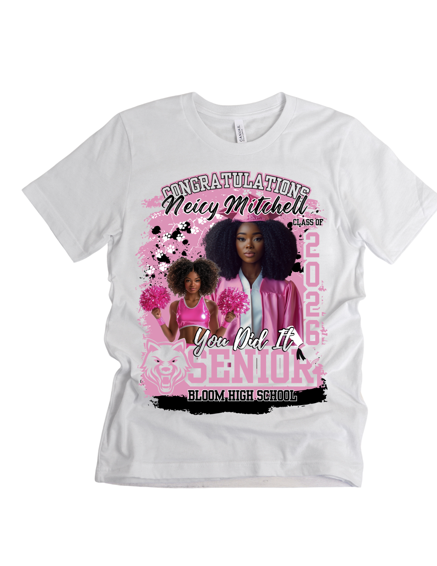 4-Piece Editable Grad T-Shirt Design Bundle