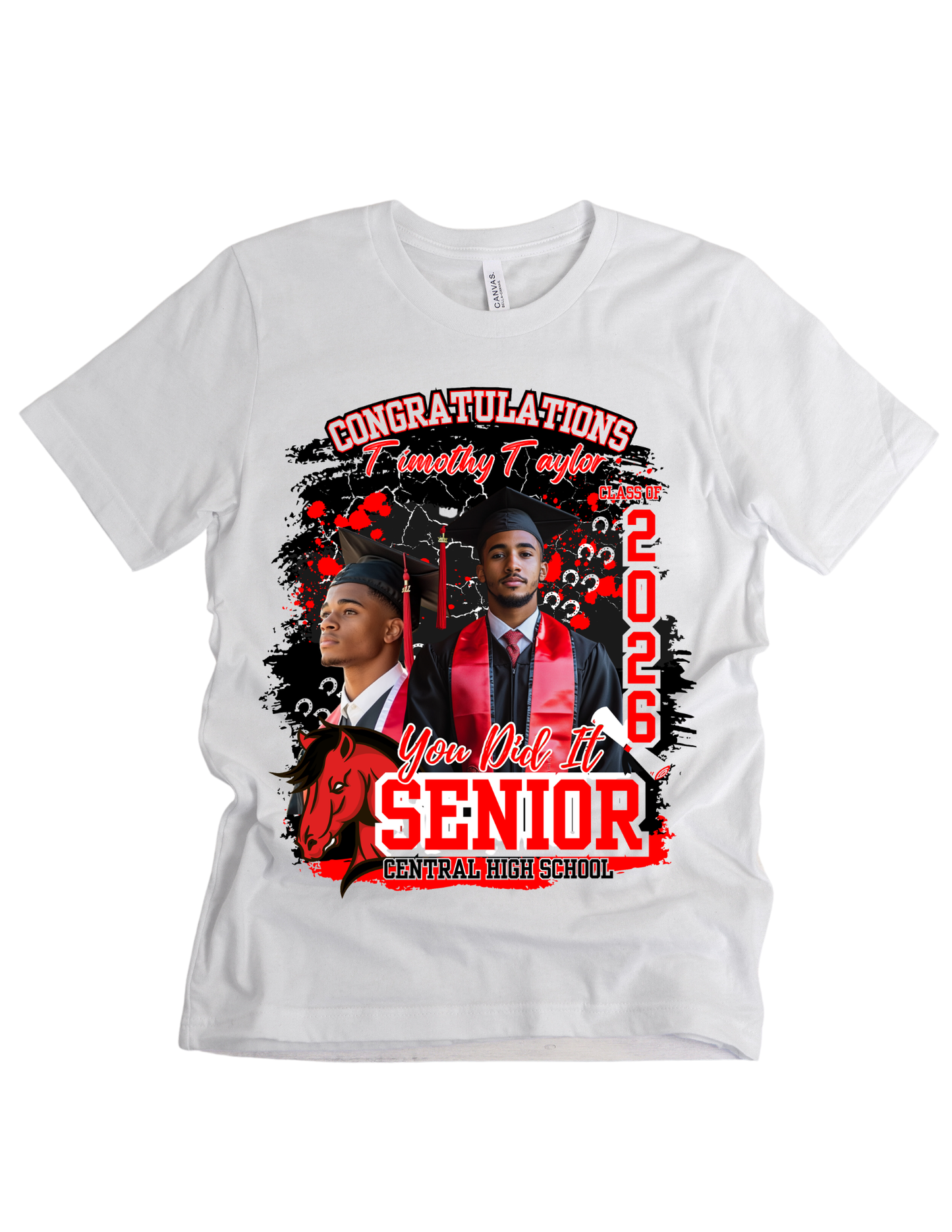 4-Piece Editable Grad T-Shirt Design Bundle