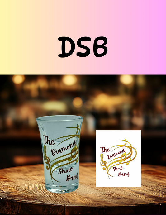 Diamond Show Band Shot Glass – Custom 1.5 oz Concert Merch