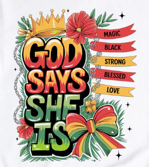 GOD SAYS 10" DTF TRANSFER