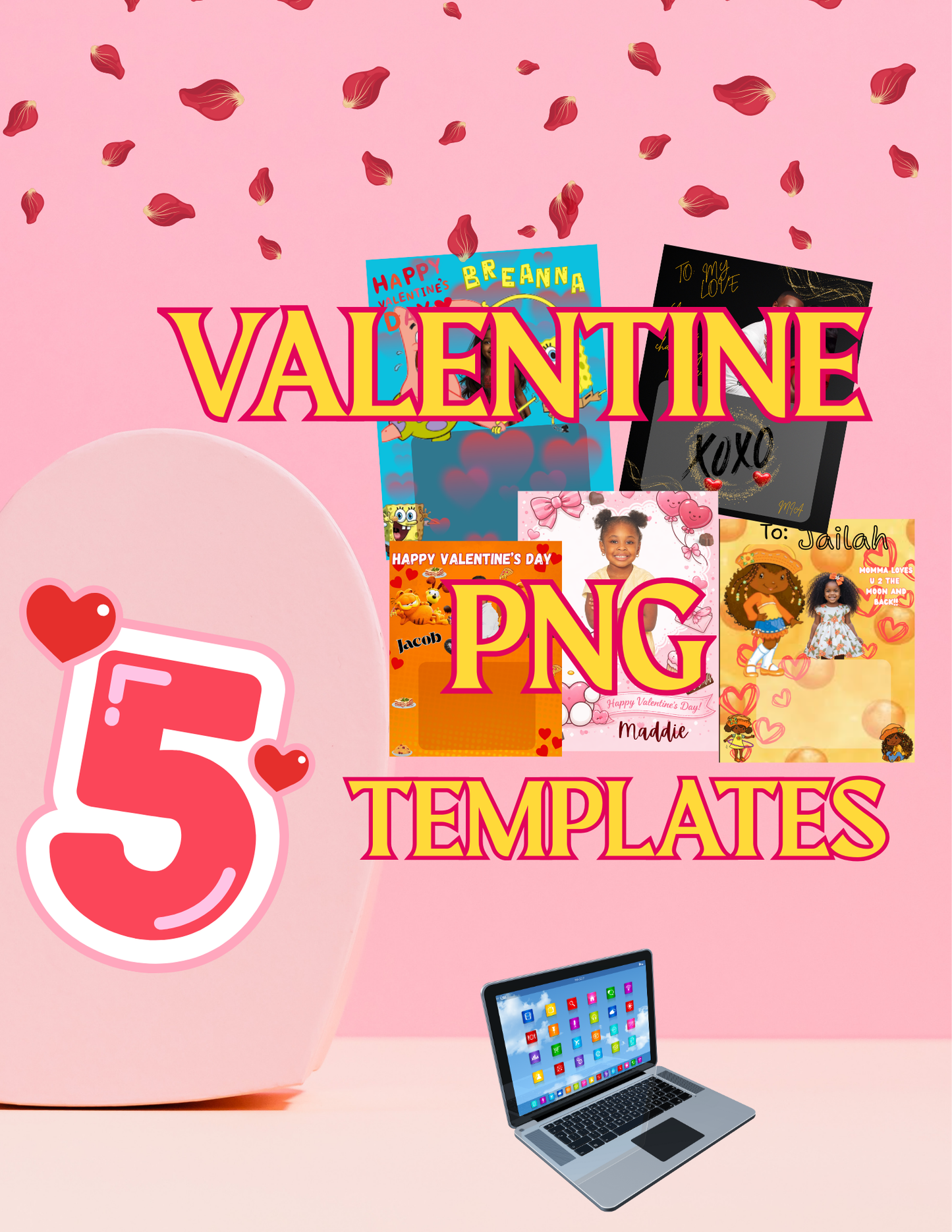 Jumbo Valentine Card Bundle Templates- (8.5inx11 in & 16inx20in) PNG